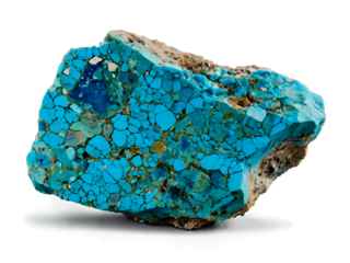 Exquisite turquoise mineral specimen showcasing intricate veining and earthy tones