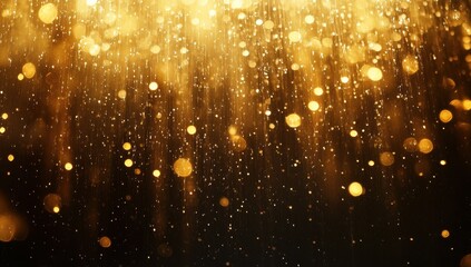 Golden bokeh lights cascading in a warm, ethereal display.