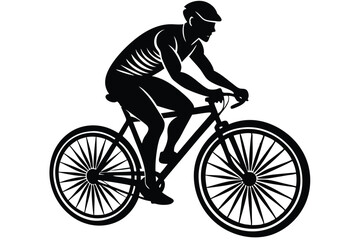 Naklejka premium Bicycle riding black Silhouette design white background