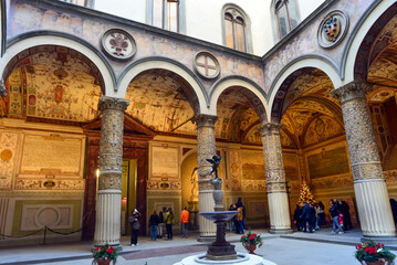 Der Innenhof des Palazzo Vecchio in Florenz, Italien