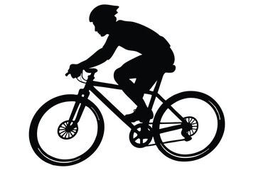 Obraz premium Bicycle riding black Silhouette design white background
