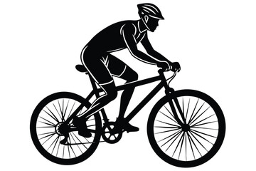 Fototapeta premium Bicycle riding black Silhouette design white background
