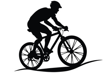 Obraz premium Bicycle riding black Silhouette design white background