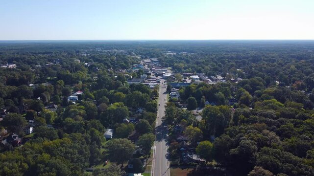 Ashland Virginia Downtown Aerial Cinematic Video. 