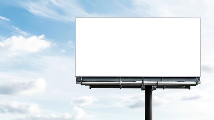 Obraz premium Blank Billboard Against a Blue Sky with Clouds: Perfect for Advertising