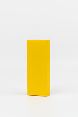 Yellow Rectangular Block on White Background