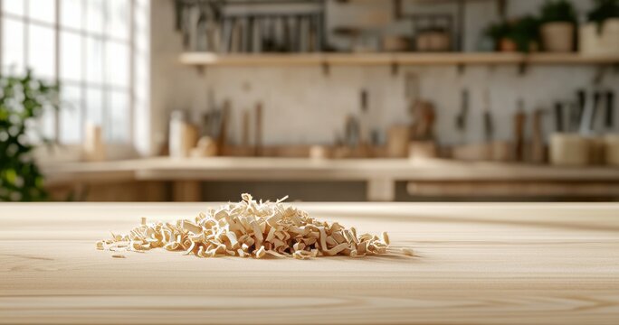 Wooden Table With Just A Few Wood Shavings In The Bbb091c6-8 2096