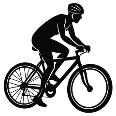 Naklejka premium Silhouette of a cyclist male vector illustration