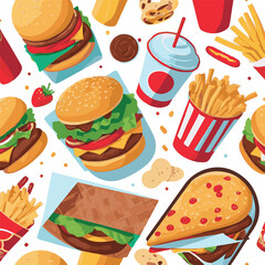fastfood, fast, snack, meal, food, lunch, burger, dinner, background, delicious, meat, american, menu, unhealthy, restaurant, isolated, cheeseburger, junk, set, hamburger, fat, sandwich, tasty, eat, c