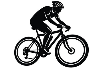 Obraz premium Silhouette of a cyclist male vector illustration