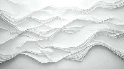 Obraz premium Abstract White Paper Landscape: Serene Waves of Serenity