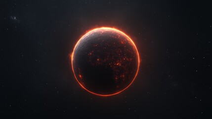 Obraz premium Fiery Exoplanet: A Glowing Orb in the Vast Cosmos