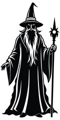 Obraz premium Mage Silhouette Vector