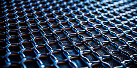 Naklejka premium Black Metal Grill Mesh Texture: Rough Pattern Background for Industrial Design
