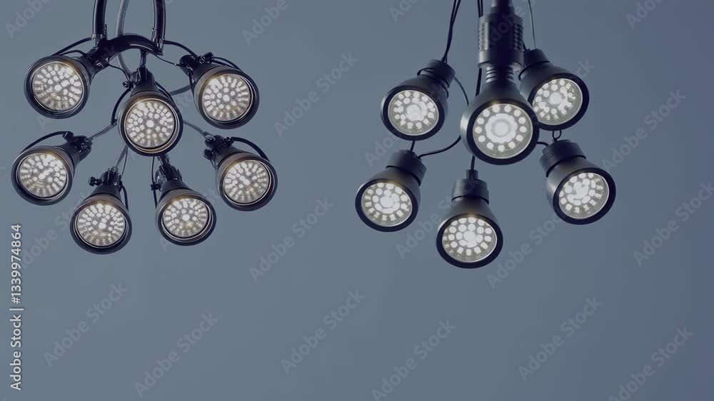Poster elegant modern chandelier with multiple lights against a minimalistic background