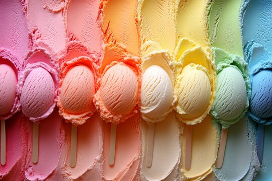 Rainbow Ice Cream Pops on Scoops