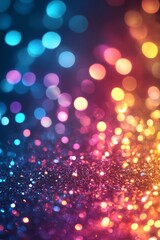 Colorful Glitter Bokeh Background