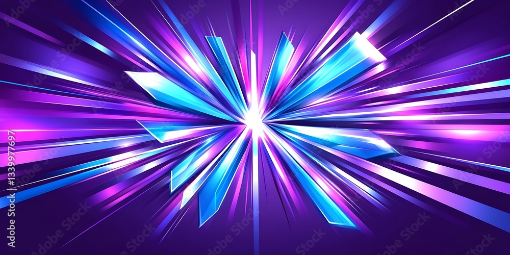 Poster luminous geometric rays abstract backdrop with vibrant color gradients