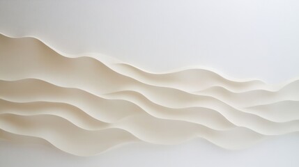 Obraz premium Serene Cream Paper Waves Abstract Art
