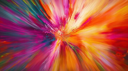 Radial burst of vibrant colors, capturing the explosive energy of Holi celebrations, festive, joyful, and perfect for party, cultural, and seasonal illustrations.