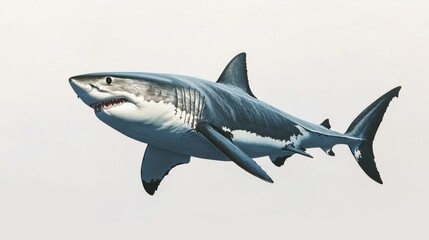 Obraz premium A majestic marine predator with sharp teeth and sleek body ideal for ocean life studies and wi