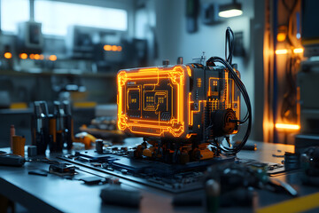 Creative Depiction of a 3D-Printed Prototype Robot