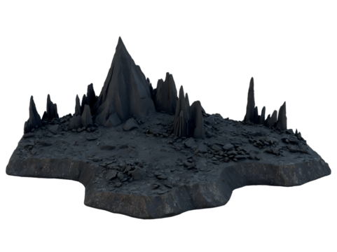 Striking hyperrealistic rendering of volcanic rock formations in isolation - Powered by Adobe