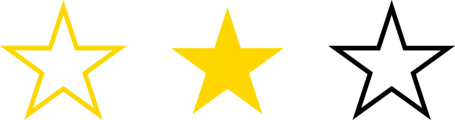 Star icons vector set. Modern simple stars collection.