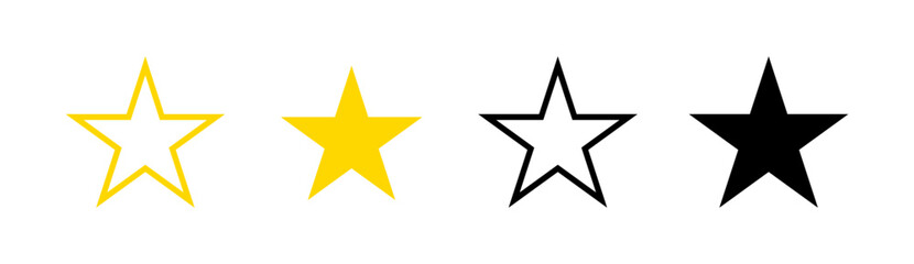 Star icons vector set. Modern simple stars collection.