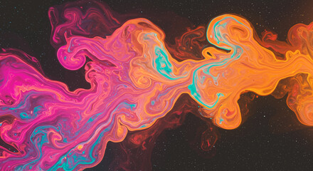 Vibrant Neon Liquid Abstract Backgrounds with Dynamic Swirls and Colorful Fluid Effects