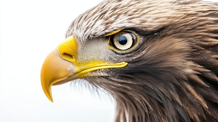 Obraz premium Closeup Profile of a Majestic Bird of Prey with Intense Gaze