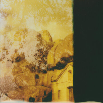 grunge background with old house