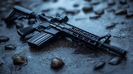 old gun on the ground