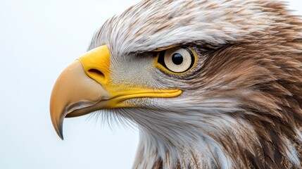 Fototapeta premium Detailed CloseUp of a Majestic Birds Head with Sharp Beak and Intense Eye Perfect for Wildli