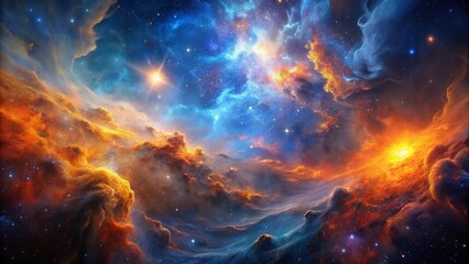 Fototapeta premium Celestial Cosmic Galaxy Nebula Space Exploration - Stock Photo