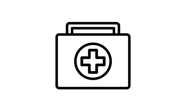 First aid icon animation 4k footage looping isolated on white background