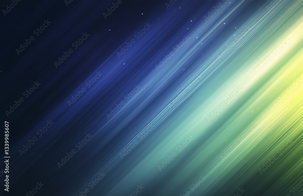Poster dynamic blend of dark blue and green gradient with blurred diagonal lines and subtle star like speck