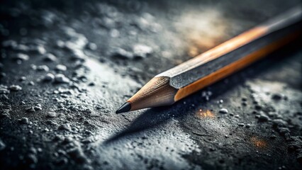 Charcoal Pencil Sketch, Smudged White Background, Artistic Still Life, Black and White Photography