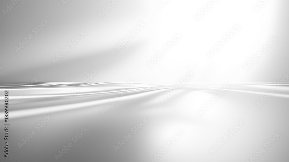 Poster smooth white and silver gradient background with soft light reflections creates serene and minimalis