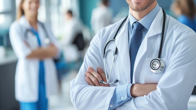 Portrait of a Confident Doctor with Stethoscope