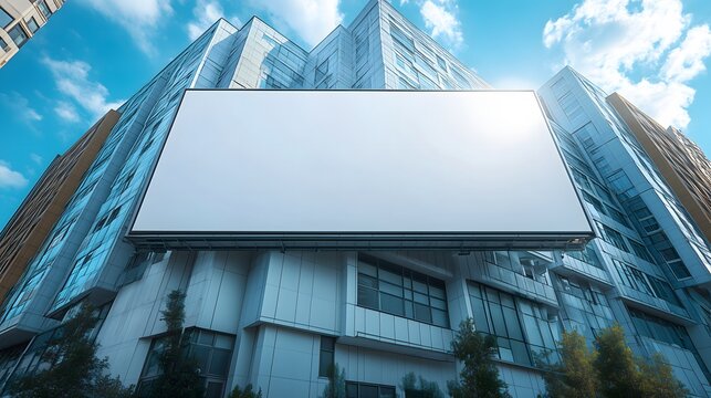 Blank billboard in building