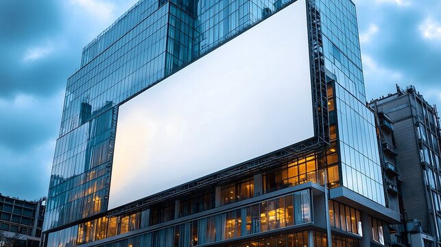 Blank billboard in building