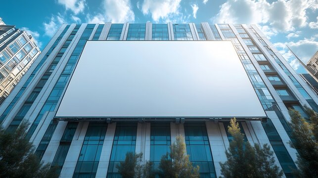 Blank billboard in building