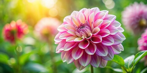 Fototapeta premium Close-Up Pink and White Garden Flowers, Beautiful Blossom, Floral Photography, Spring Bloom, Nature