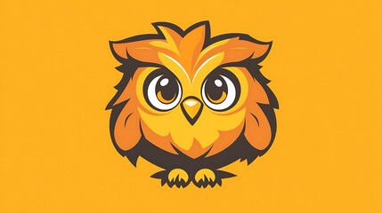 Fototapeta premium A stylized illustration of a friendly owl with large eyes