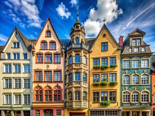 Fototapeta premium Cologne Belgian Quarter: Restored Gründerzeit Facades with Bay Windows