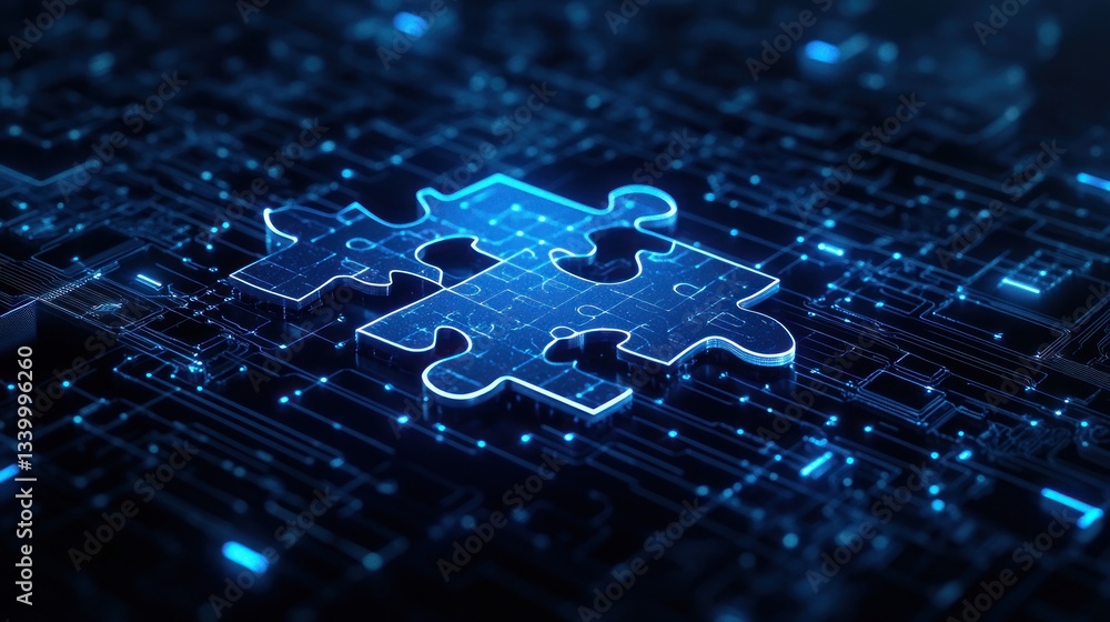 Poster digital puzzle: solution in the circuitry