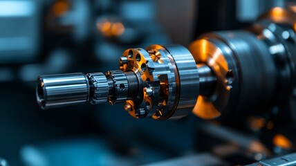 Obraz premium Precision Engineered Metal Component In A Machine