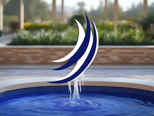 Abstract Water Fountain for Resort Garden.