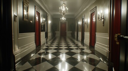 Vintage Building Hallway Mysterious Dark Architecture